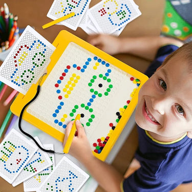 Magnetic Dot Board for Kids, Magnetic Drawing Board, Magnetic Learning Board for Toddler Kids (Elephant - Yellow)